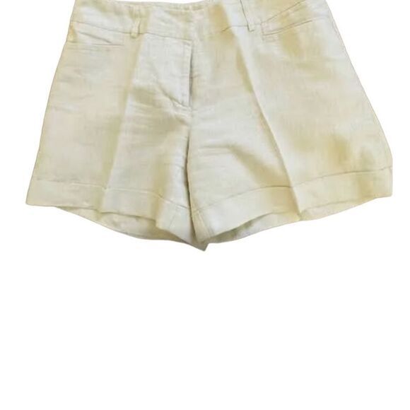 NWOT Apt 9 Linen metallic silver cream cuff mid rise 5” short 10 - Picture 2 of 16